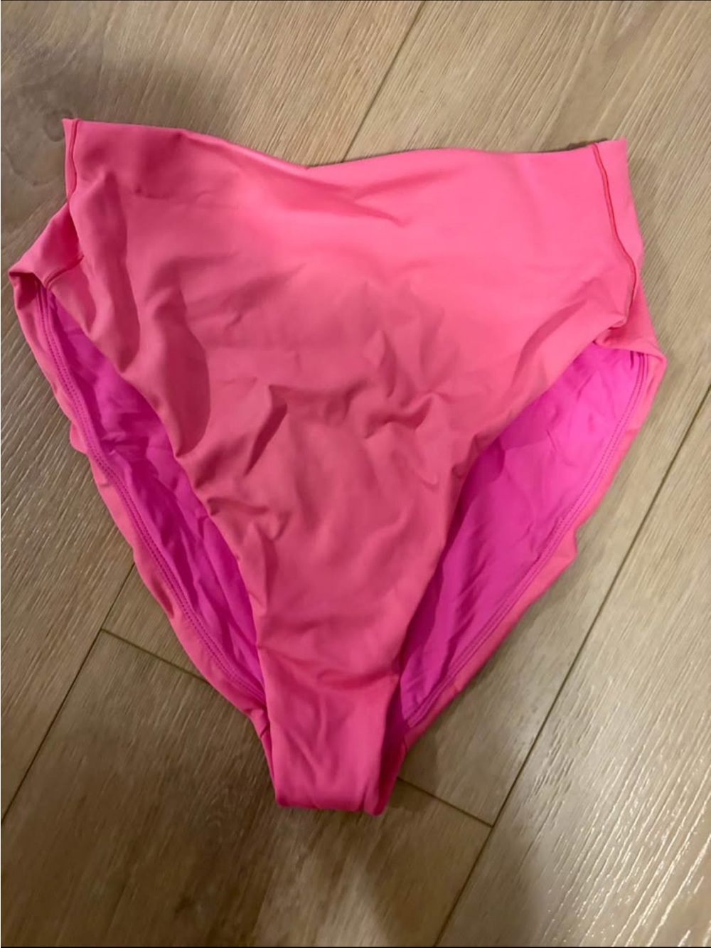 Left On Friday Hot Pink Gradient High-Waist Bikini Bottom